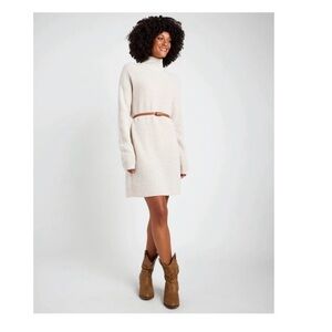 Splendid Off-White Turtleneck Sweater dress
